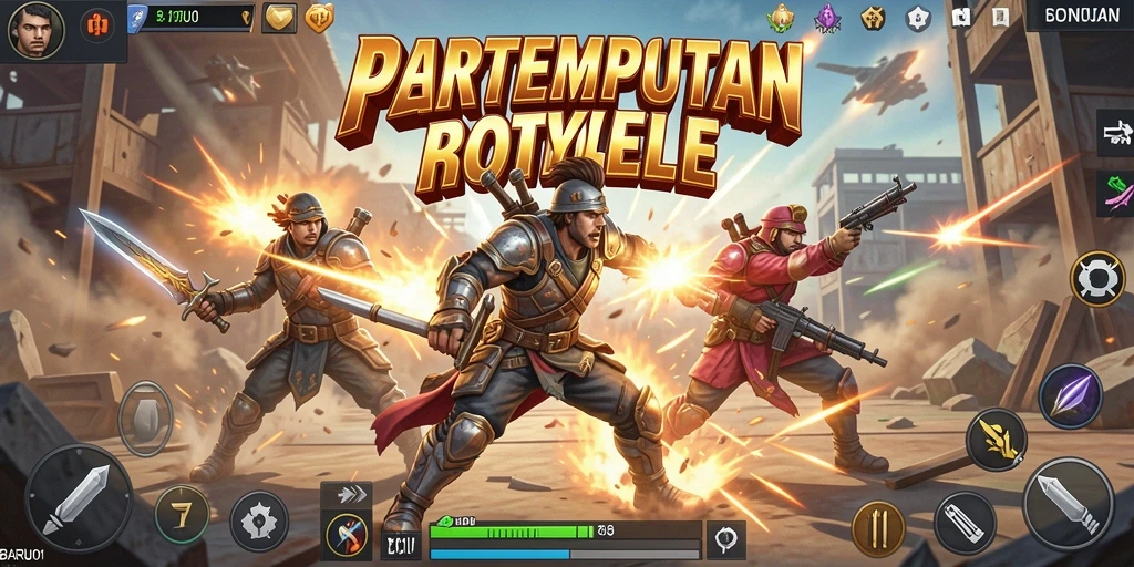 Screenshot gameplay seru dari BARU01 yang menampilkan aksi Battle Royale.