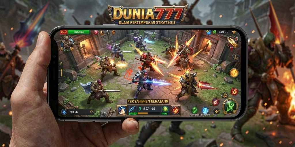 Tangkapan layar gameplay DUNIA777 yang seru dan strategis dalam Tower Defense.