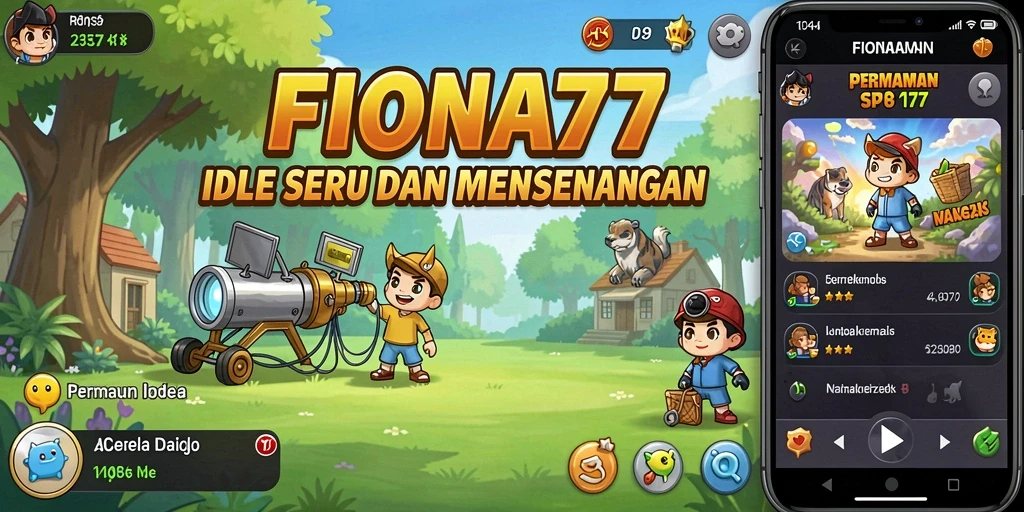 Tangkapan layar gameplay <strong>FIONA77</strong> menampilkan karakter dan lingkungan yang berwarna-warni.