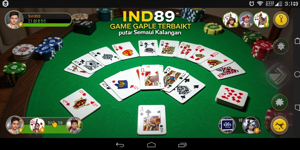 Tampilan gameplay Gaple yang seru dan interaktif dalam IND89.