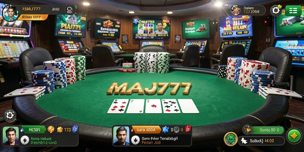 Screenshot gameplay MAJ777 menampilkan keseruan bermain Poker.