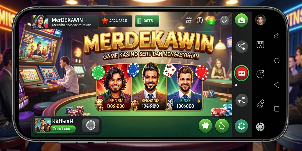 Tampilan seru dari MERDEKAWIN yang menampilkan permainan Kasino.