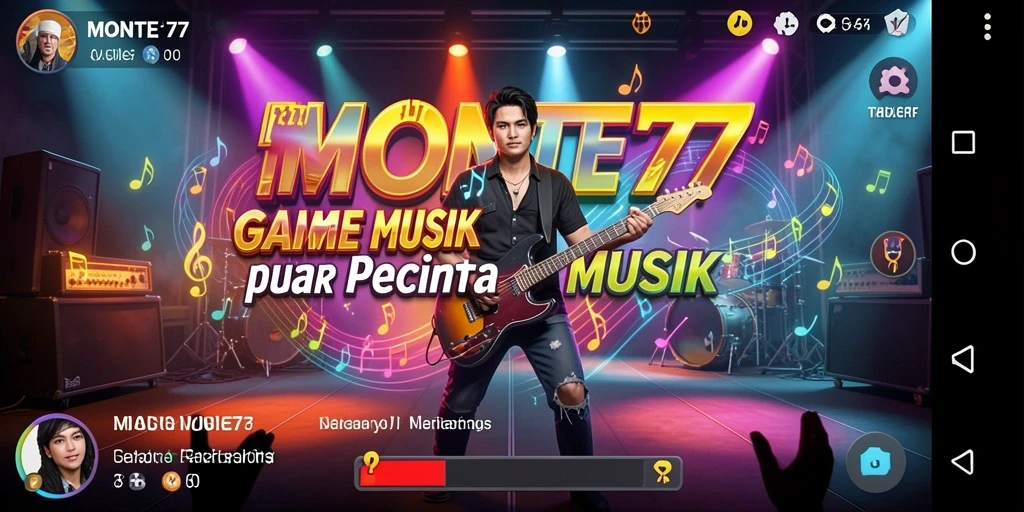 Screenshot gameplay <strong>MONTE77</strong> yang menampilkan keseruan bermain musik.