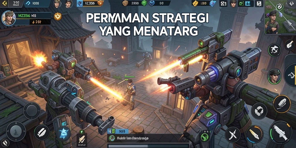 Screenshot permainan MZ356 yang menunjukkan aksi strategi penuh.