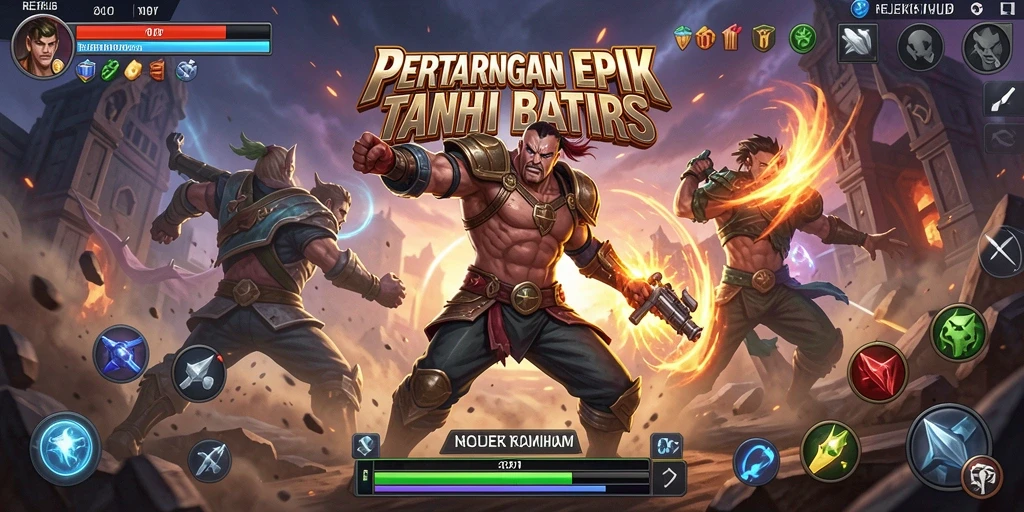 Gameplay mendebarkan dalam REJEKIHUB dengan pertarungan intens.
