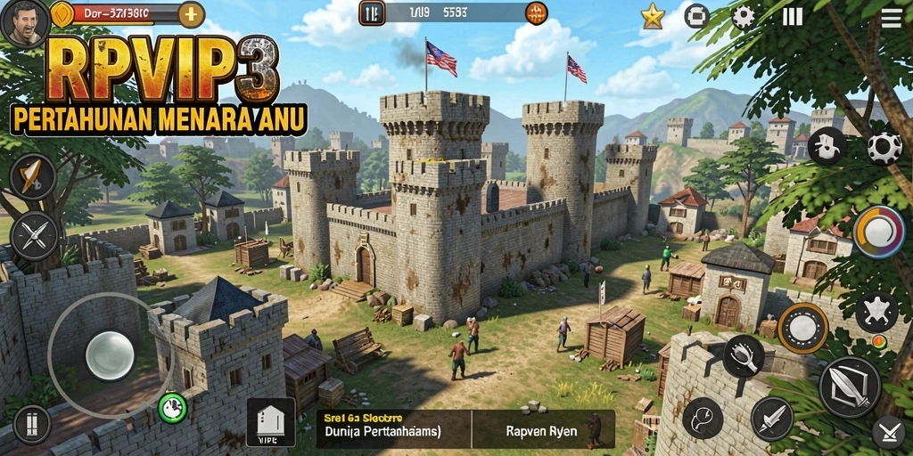 Tampilan gameplay menara pertahanan RPVIP3 yang mendebarkan.